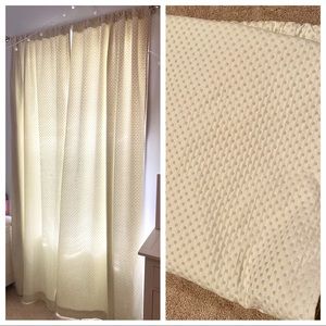 Pottery Barn Audrey Green Dot Chenille curtains